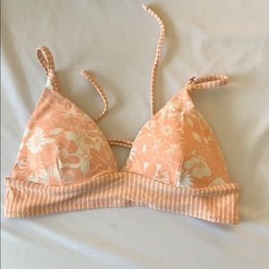 Orange floral bikini top